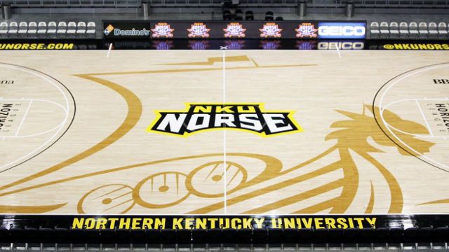 NKU's new basketball court has a big viking ship on it